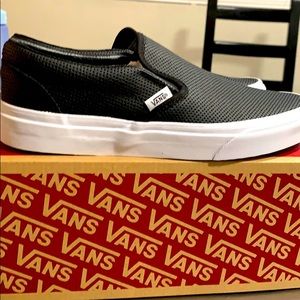 Leather perforated leather vans.